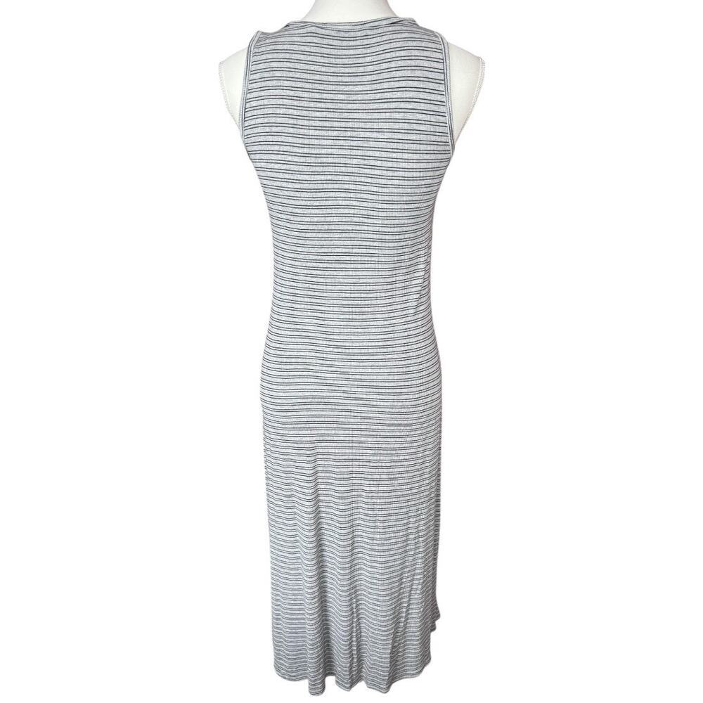 Athleta Hermosa Grey and Black Striped Henley Midi Dress - Size Small - Picture 3 of 3